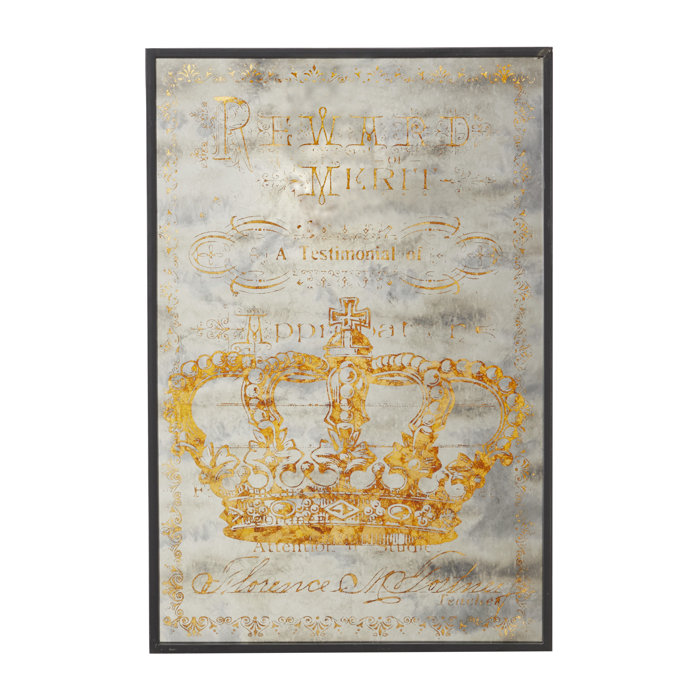 Mercer41 Crown On Iron Panel In Wood Frame Wall Decor Wayfair