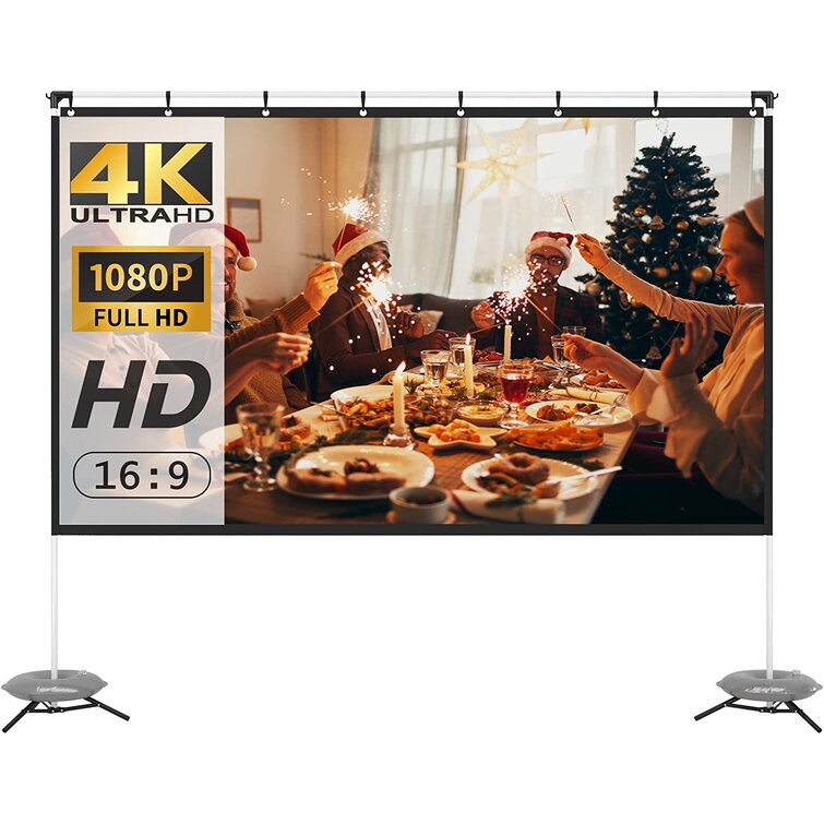 HD Home Theater with Stand 100" Diagonal 16:9 Projection Projector Screen 