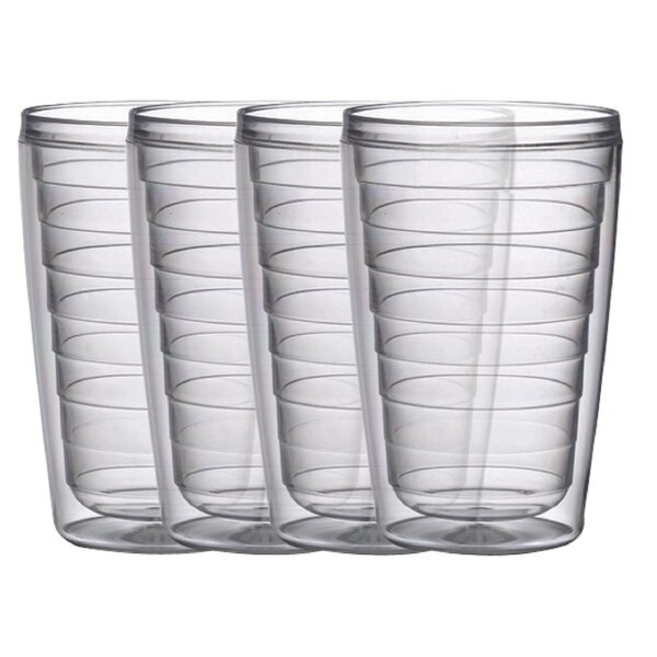 48-Small 12 Oz Natural  Plastic Drinking Glasses Lids Straws Mfg  USA Lead Free 