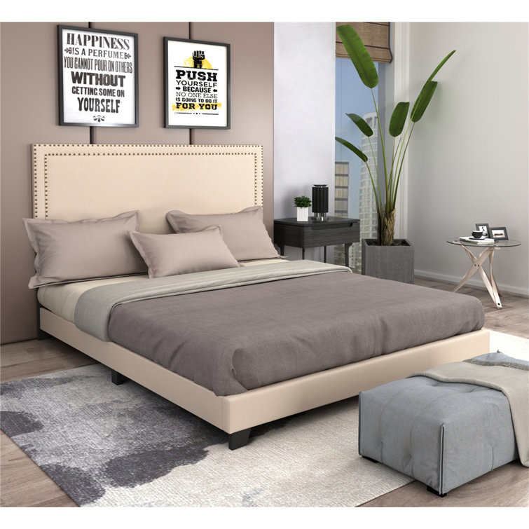 Details about   Full/Queen Size leather Platform Bed Frame Headboard Footboard Footrest Bedroom 