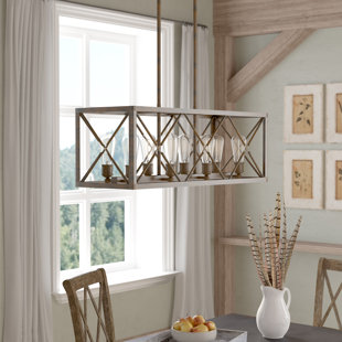 island light over dining table