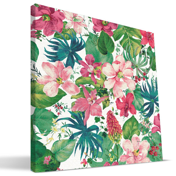 Paulson Designs Beach Tropical Flowers Painting Print On Wrapped Canvas Wayfair Flowers leaves tropical tropical leaves tropical flowers flowers leaves green leaves high definition picture leaf background close up beautiful dew plants flower autumn petals tulips high definition pictures fresh drops tree autumn leaves white blue beautiful flower fall blessings postcards artificial. wayfair com