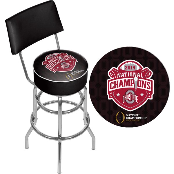 Trademark Gameroom Ohio State National Champions Chrome Bar Stool with Swivel