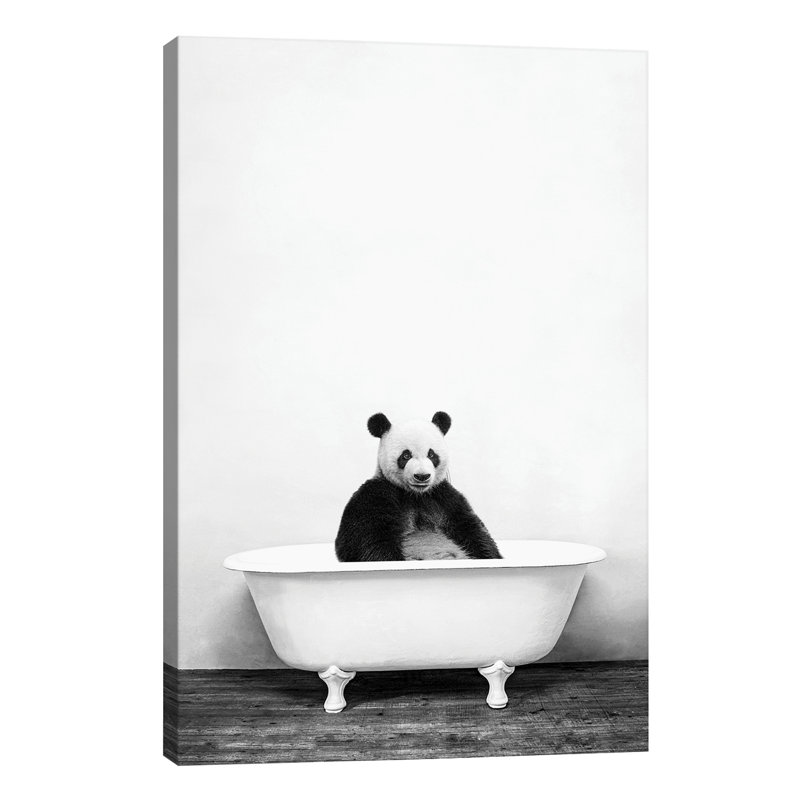 East Urban Home Panda In Bathtub By Amy Peterson Graphic Art Print On Wayfair