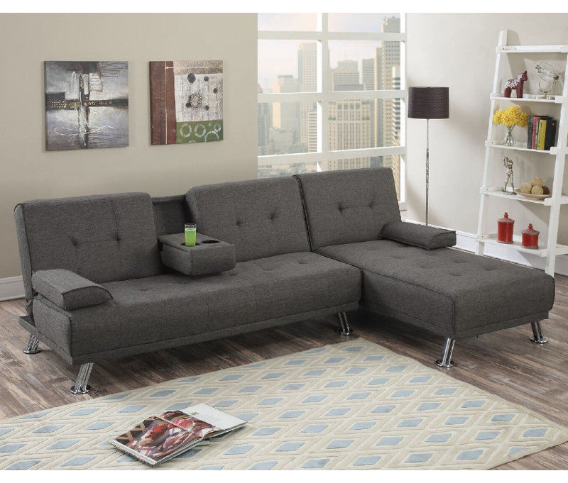 Ebern Designs Booneville Reversible Sleeper Sectional Reviews