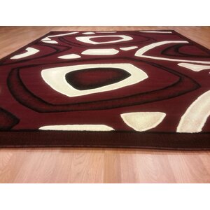 Hand-Carved Red Area Rug