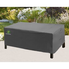 WOMACO Patio Ottoman Cover Waterproof Outdoor Ottoman Covers with Handles Patio Small Side/End Table Cover Water Resistant Patio Furniture Protector 25L x 25W x 17H, Black
