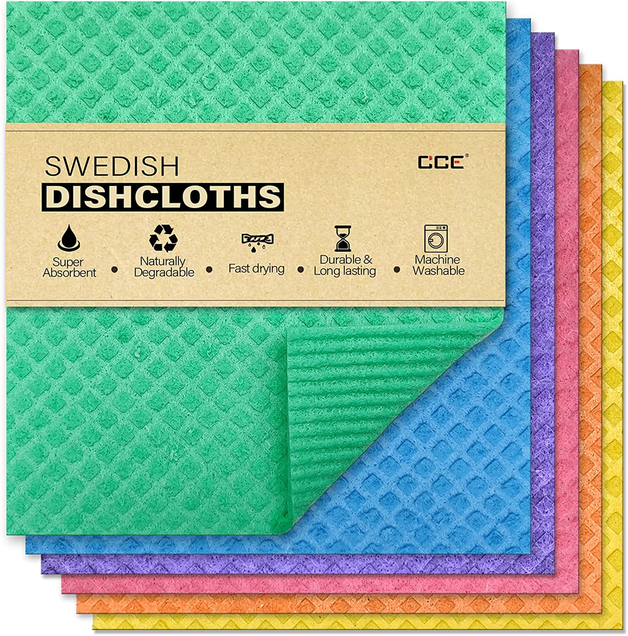 Eco-Friendly Swedish Dishcloths Cellulose Sponge Cloth Biodegradable Super