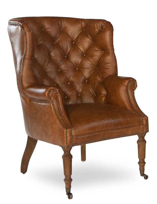 Welsh Cigar Leather Wingback Chair