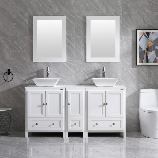 Highland Dunes Mclawhorn 60'' Double Bathroom Vanity Set ...