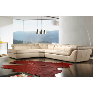 Lola Leather Sectional by Orren Ellis Great Reviews