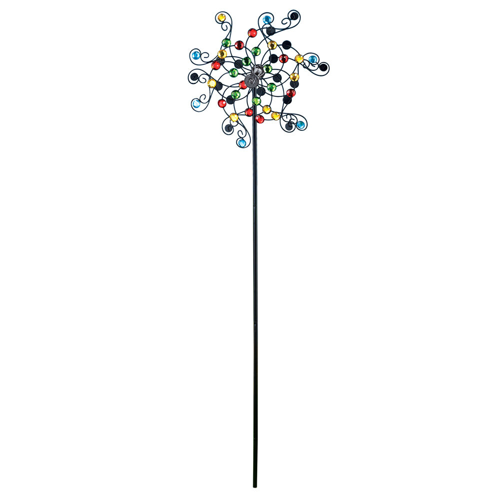 Bayou Breeze Lawhorn Mirrored Kinetic Wind Spinner Garden Stake | Wayfair