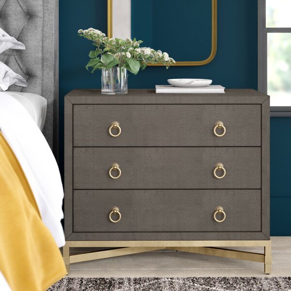 Greyleigh Ceylon Shagreen 3 Drawer Nightstand Wayfair