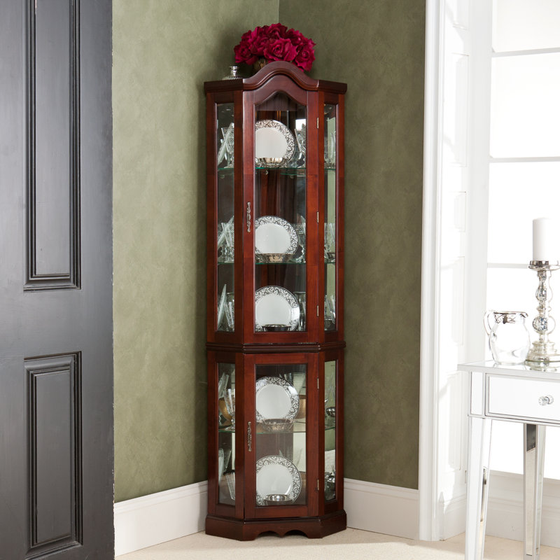 Red Barrel Studio Glacier Lighted Corner Curio Cabinet Reviews Glacier Lighted Corner Curio Cabinet