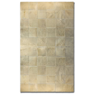 Aayush Ten Square Patch Hand-Woven Cowhide Beige Area Rugu00a0