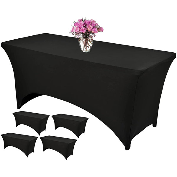 Black ROUND 60" SPANDEX STRETCHABLE TABLECLOTH Wedding Catering Decorations SALE 