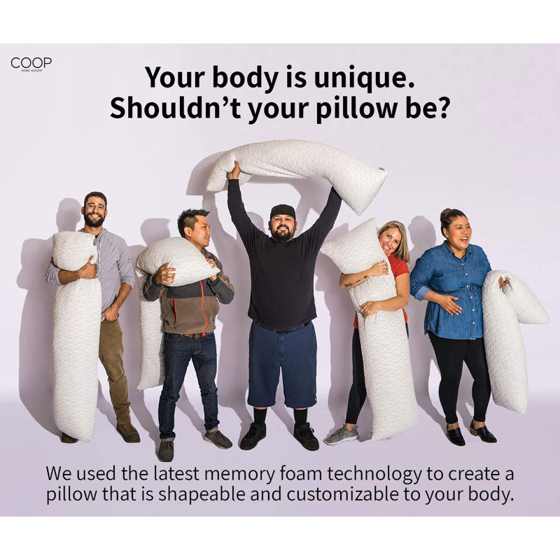 Coop Home Goods Shredded Memory Foam Body Medium Support Pillow