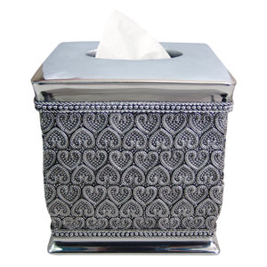 Whitechapel Beaded Heart Boutique Tissue Box Cover