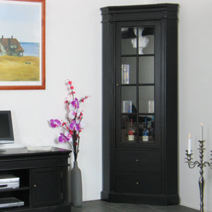 Tall Corner Cabinet Wayfair Co Uk Amaretta Solid Wood Corner Display Cabinet