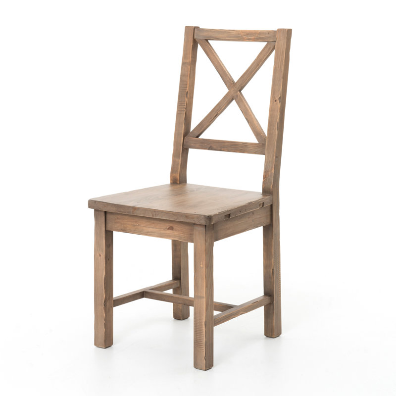 Four Hands Dauphin Solid Wood Cross Back Side Chair In Sundried Wheat Perigold