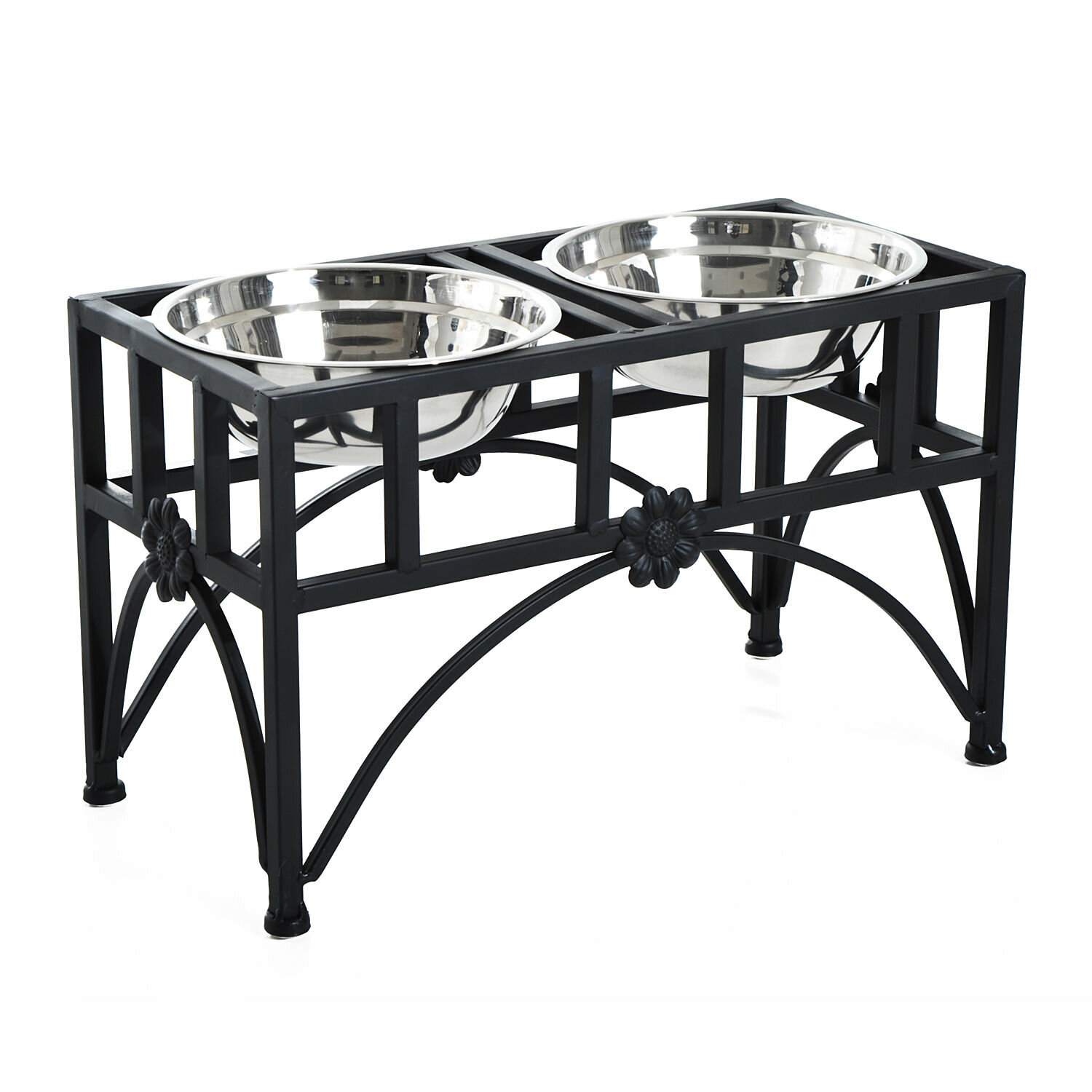 raised double dog feeder