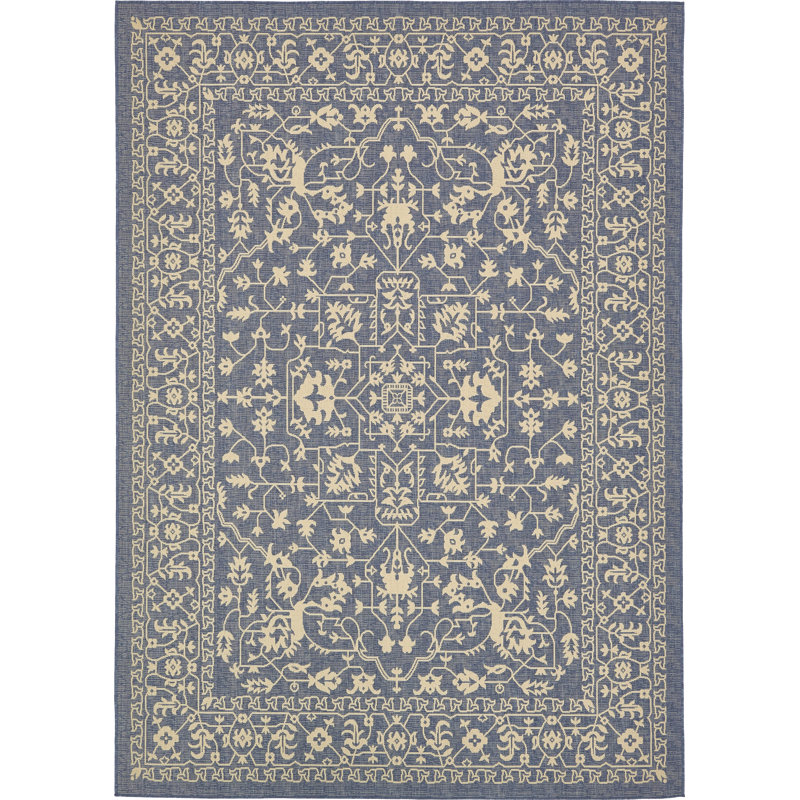 Andover Mills Melra Oriental Blue Beige Indoor Outdoor Area Rug Reviews Wayfair
