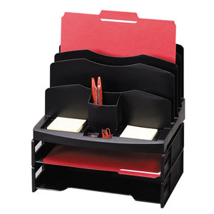 Organizer w/2 Letter Trays, 9 Compartments, 13