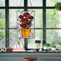 Wayfair Floral Themed Stained Glass Panels You Ll Love In 22