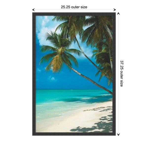 Bay Isle Home 'Tropical Beach (Palm Tree)' - Picture Frame Photograph ...