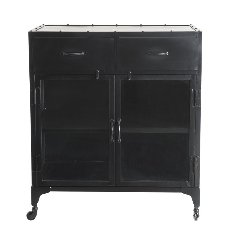 Black metal industrial sideboard