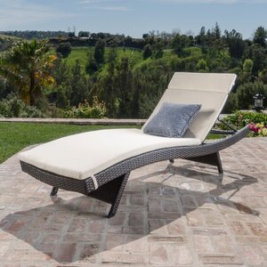 Montenegro Adjustable Chaise Lounge with Beige Cushions