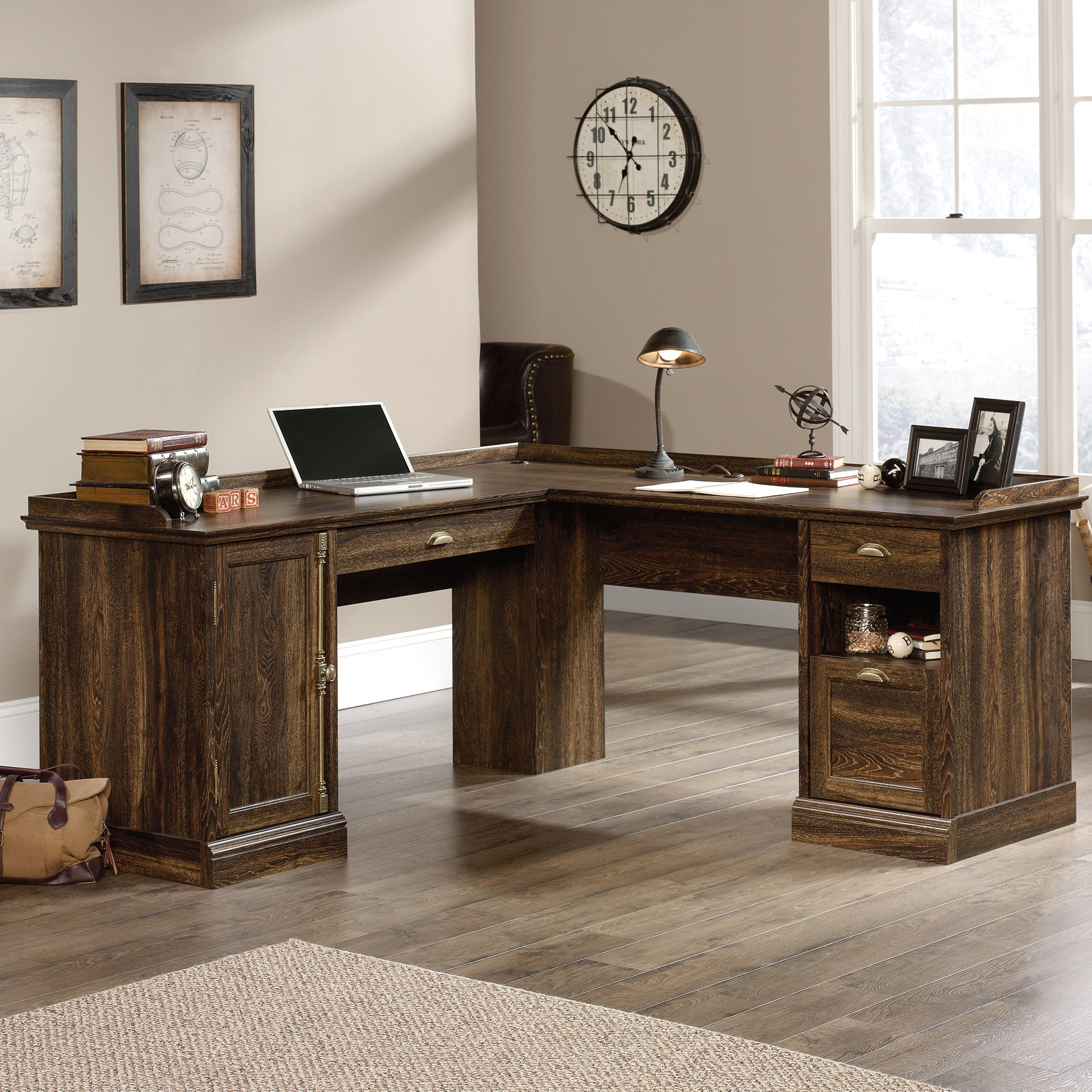 Beachcrest Home Bowerbank 3 Drawer L Shaped Executive Desk