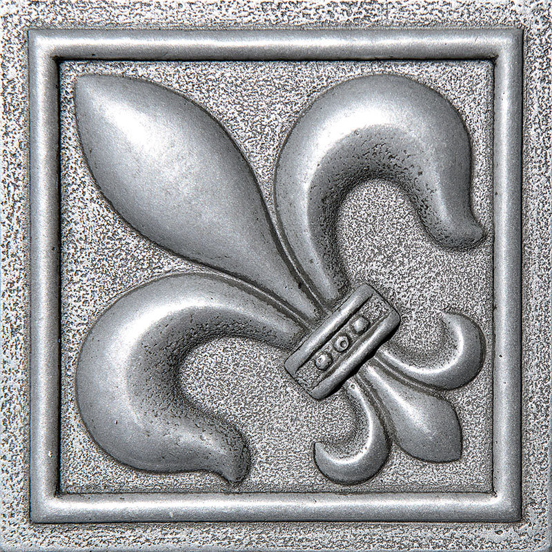 Parvatile 4 X Fleur De Lis Deco Accent Tile In Pewter Wayfair 4 X Fleur De Lis Deco Accent Tile