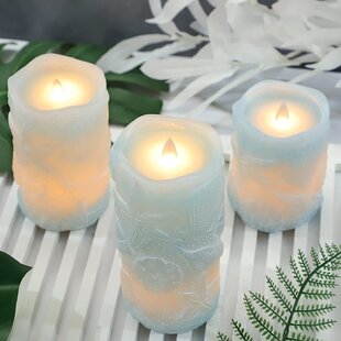 Bathroom Flashing Flame with Remote Control and Timed Real Wax Column Home Decor 10 Button Control 3.15D LED Candle 4 Piece Set 56 H Kitchen Flameless Candle 