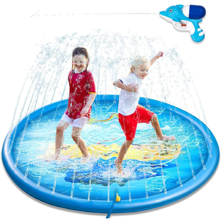 Summer Sprinkler Pad Kids Pet Dog Pool Inflatable Outdoor Play Water Mat Toys.