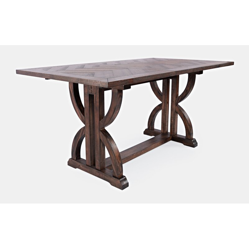 One Allium Way® Paloalto Counter Height Extendable Trestle Dining Table ...