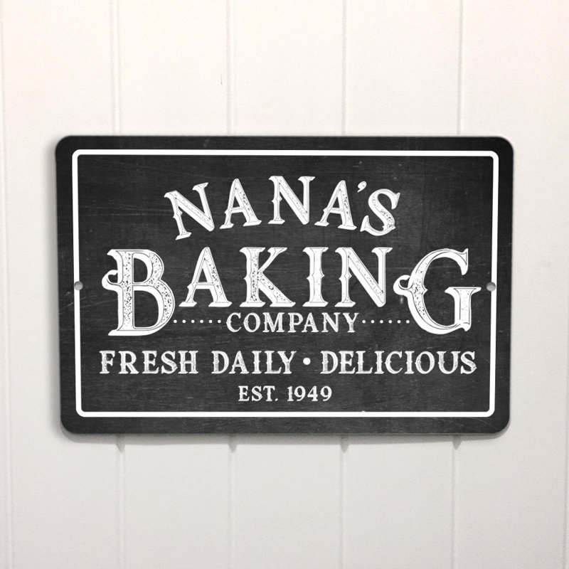 4 Wooden Shoes Personalized Chalkboard Look Baking Company Metal