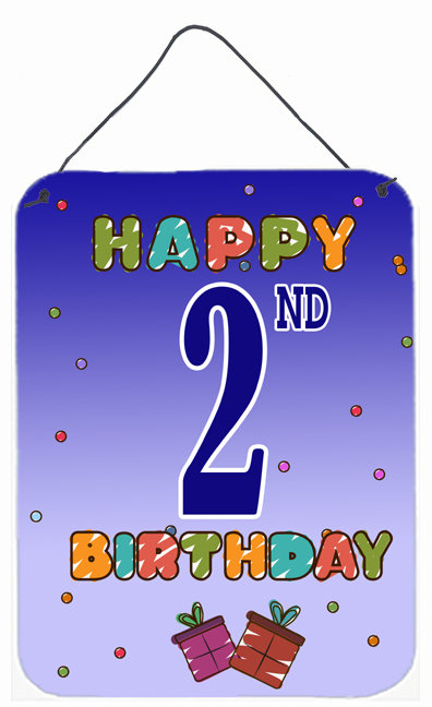 Caroline S Treasures Happy 2nd Birthday By Denny Knight Textual Art Plaque Wayfair