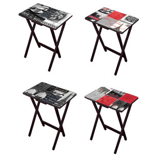 Tv Trays You Ll Love Wayfair Chamaeleon 4 Piece Tv Tray Set