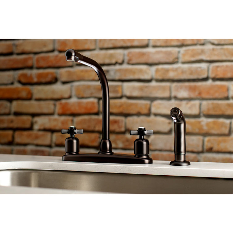 Millennium Hot & Cold Water Dispenser Double Handle Kitchen Faucet with  Side Spray