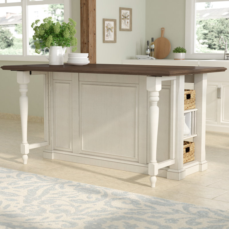 August Grove Almira Kitchen Island With Wood Top Reviews Wayfair Almira Kitchen Island With Wood Top