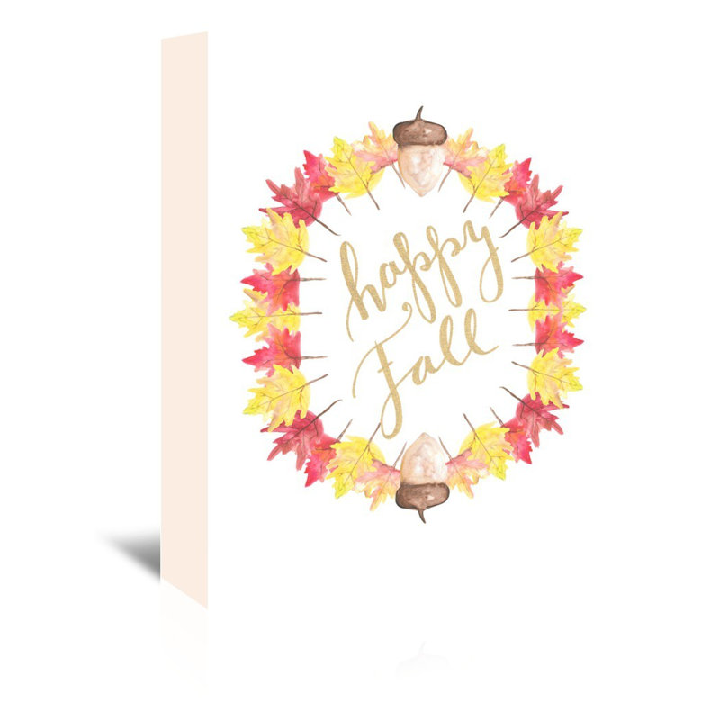 Grovelane Happy Fal Textual Art On Wrapped Canvas Wayfair