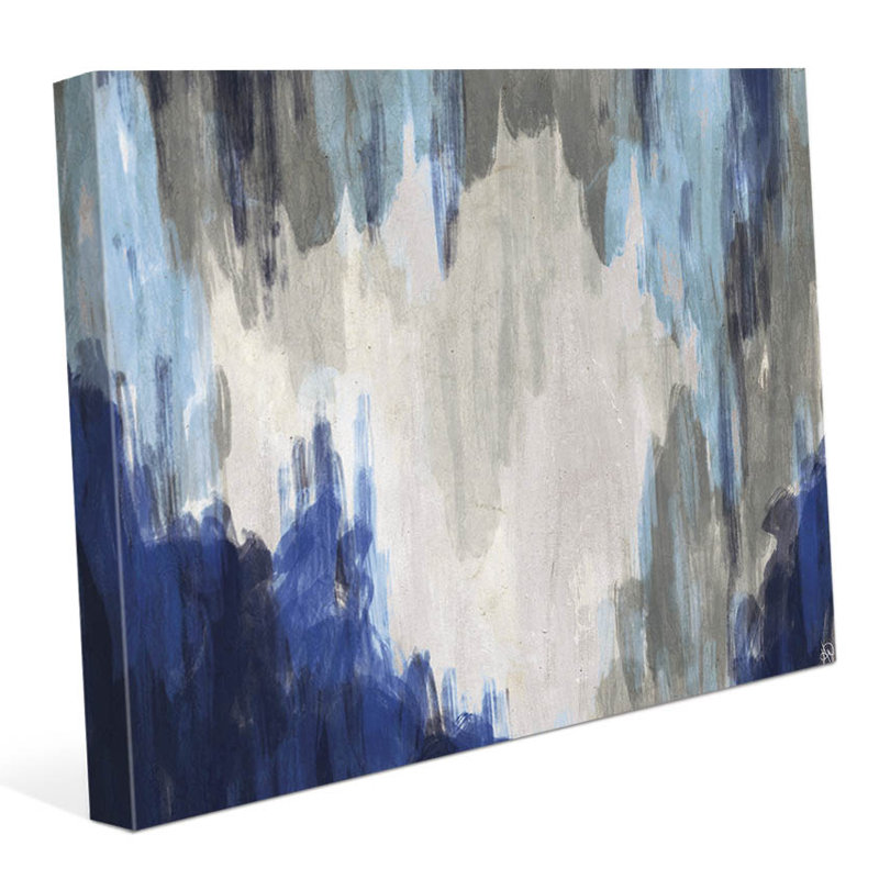 Click Wall Art Hidden Cave Blue Painting Print On Wrapped Canvas