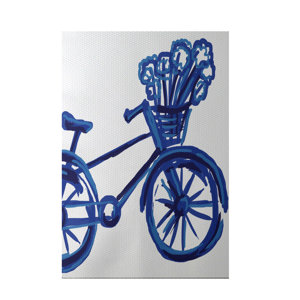 La Bicicleta Geometric Print Dazzling Blue Indoor/Outdoor Area Rug