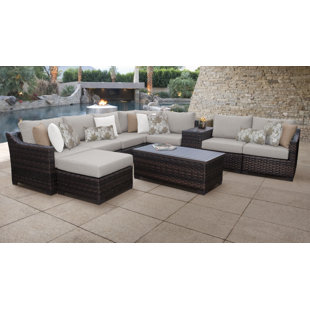 Indoor Wicker Furniture Sets Wayfair Kathy Ireland Homes Gardens River Brook 10 Piece Outdoor Wicker Patio Furniture Set 10b
