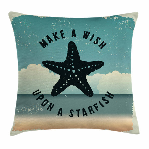 East Urban Home Starfish Decor Quote Grunge Square Pillow ...