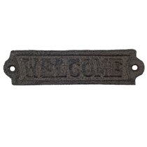 Home Asense Metal Welcome Sign Cast Iron Welcome Sign Wall Décor for Indoor Outdoor Hanging Use 