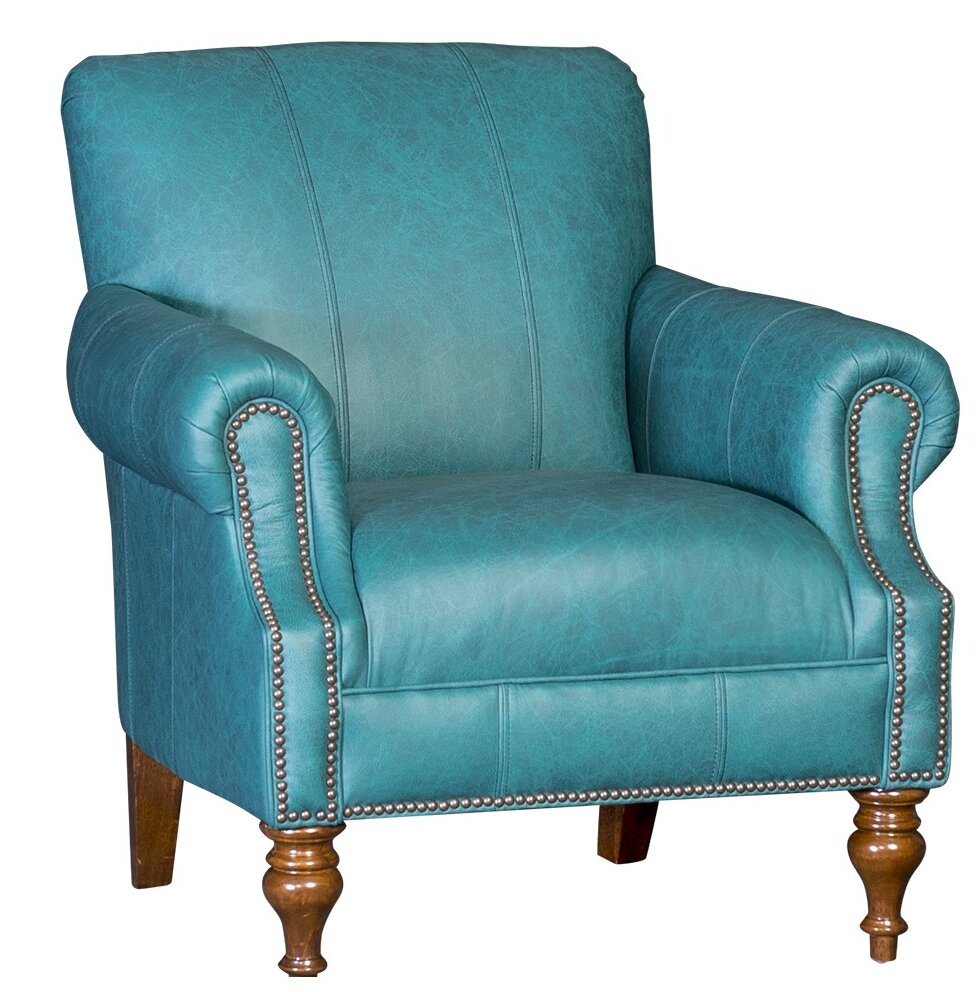 turquoise leather chair