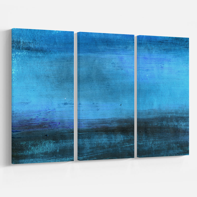 East Urban Home Painted Blue Background Oil Painting Print Multi