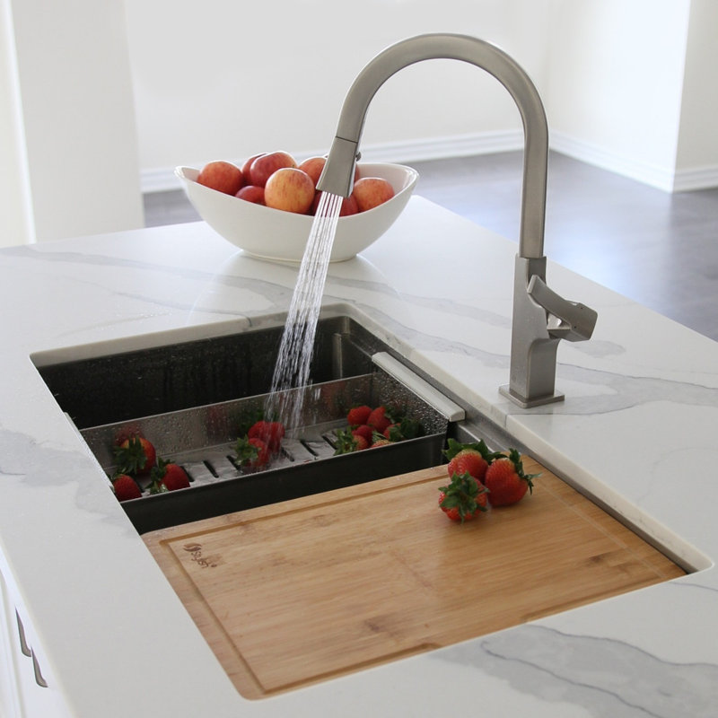 Stylish Cobalt Workstation 32 L X 18 W Undermount Kitchen Sink